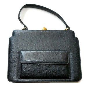 Vintage Viki Ostrich Leather Top Handle Bag